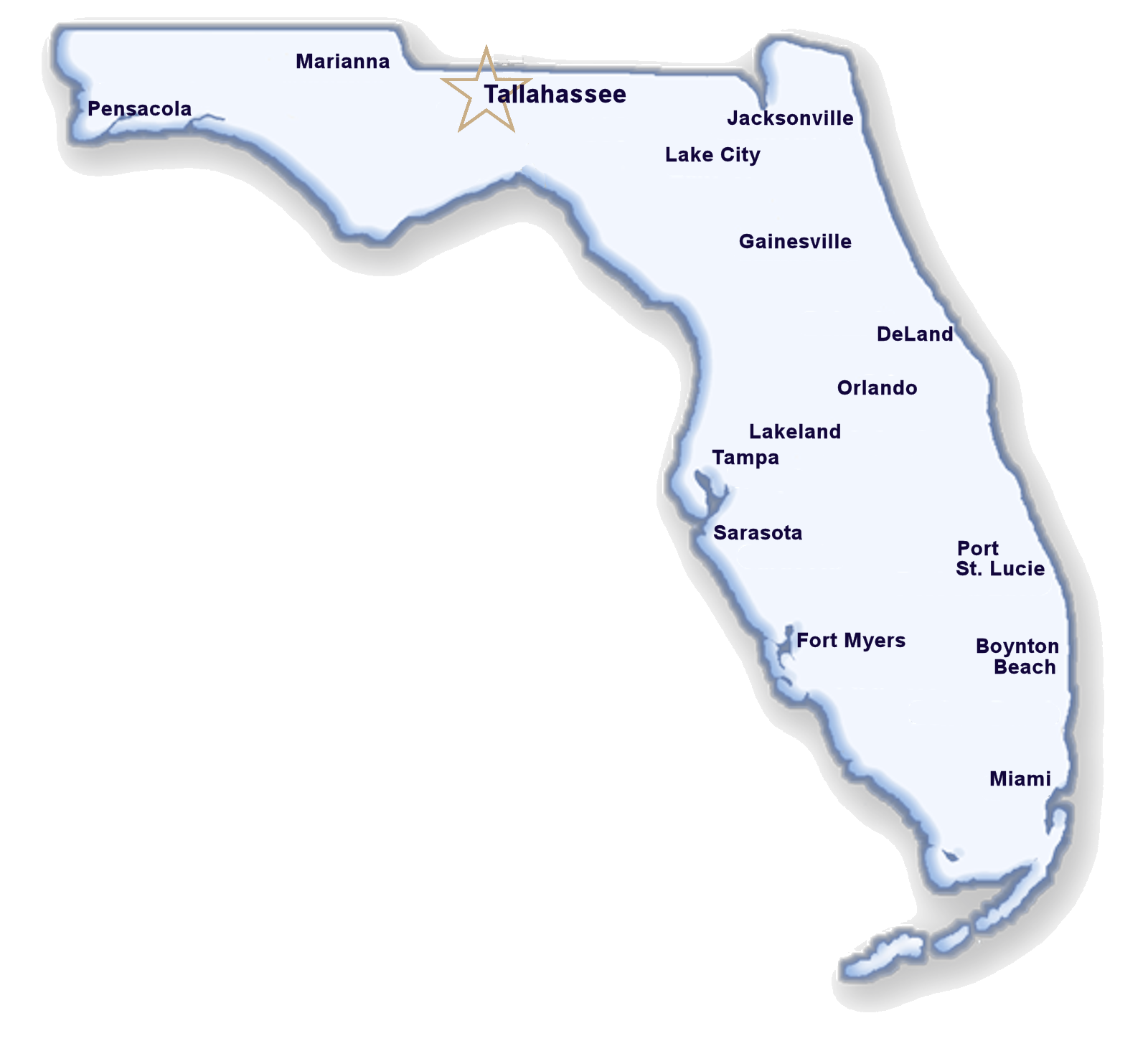 Map of Florida Auditor General Office Locations